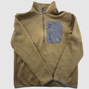 Men’s AKHG standard fit Olive Green 1/4 Zip mock Pullover size L Hiking